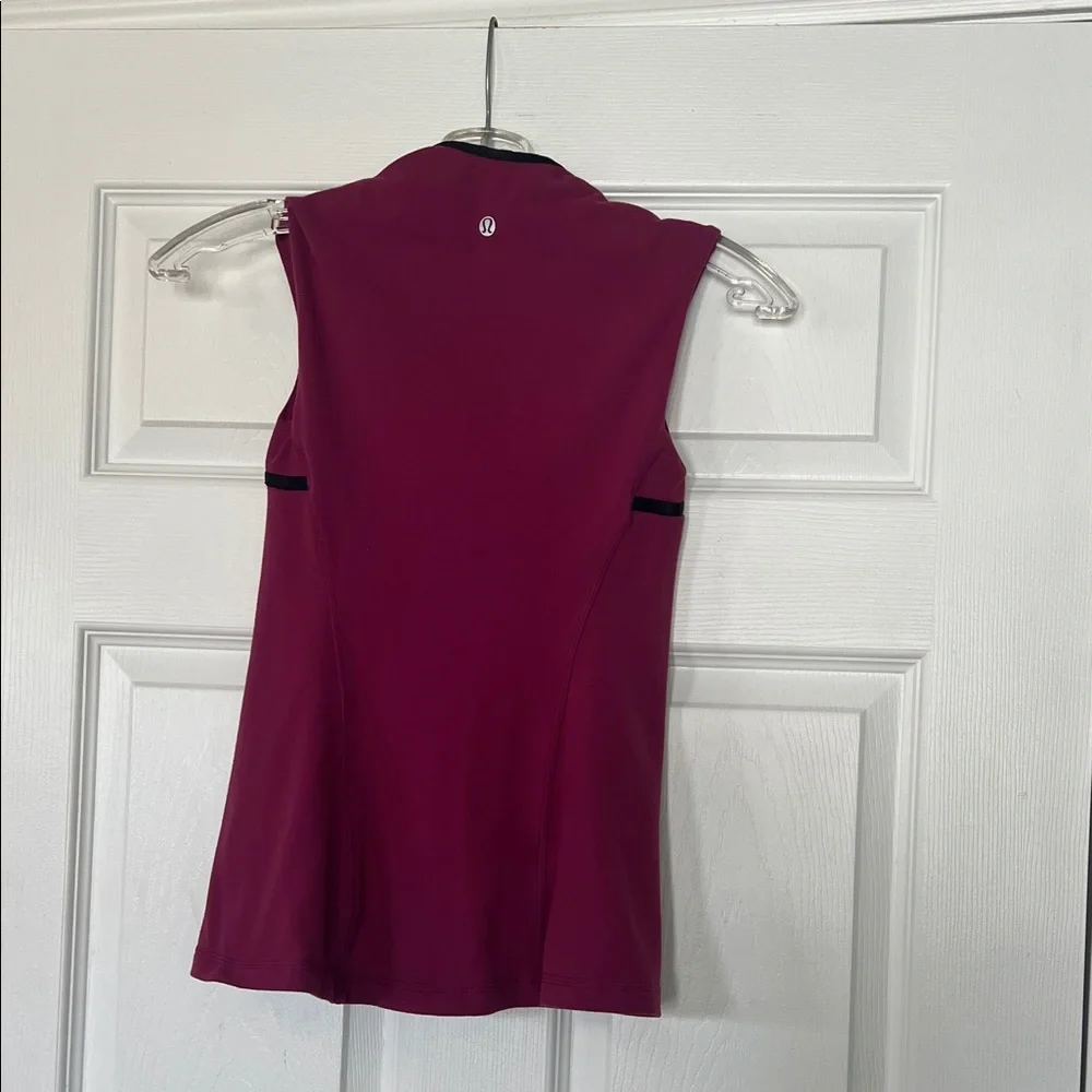 lululemon athletica Fuschia Tank Top with Black Accents - Picture 2 of 3